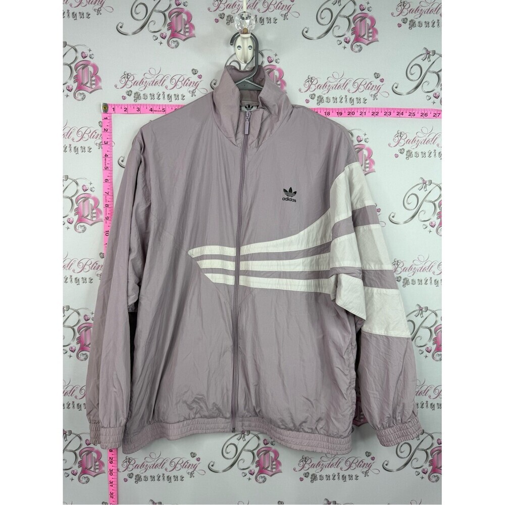adidas Lilac Track Jacket with White Stripes